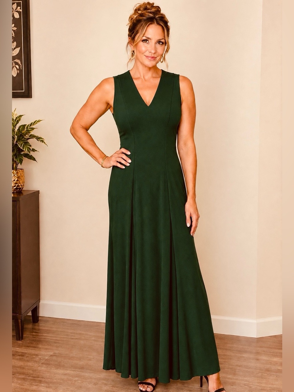 Richilene NY Elizabeth Arden Vintage Floor Length Sleeveless Gown Wm sz 10